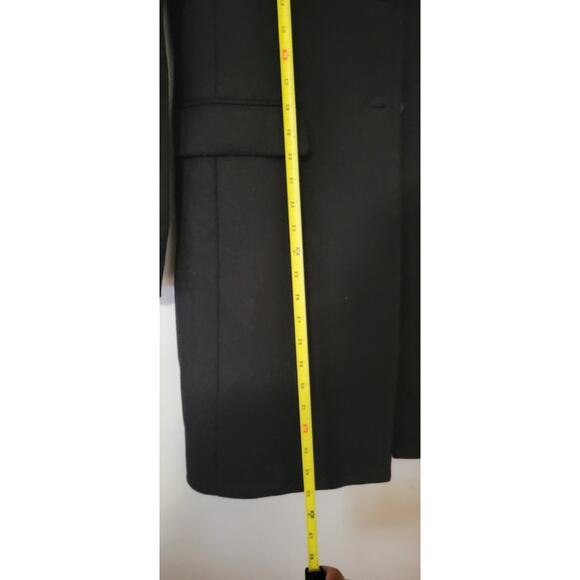 Zara Manteco Wool Blend Long Black Coat Size SMALL peacoat - Picture 12 of 14
